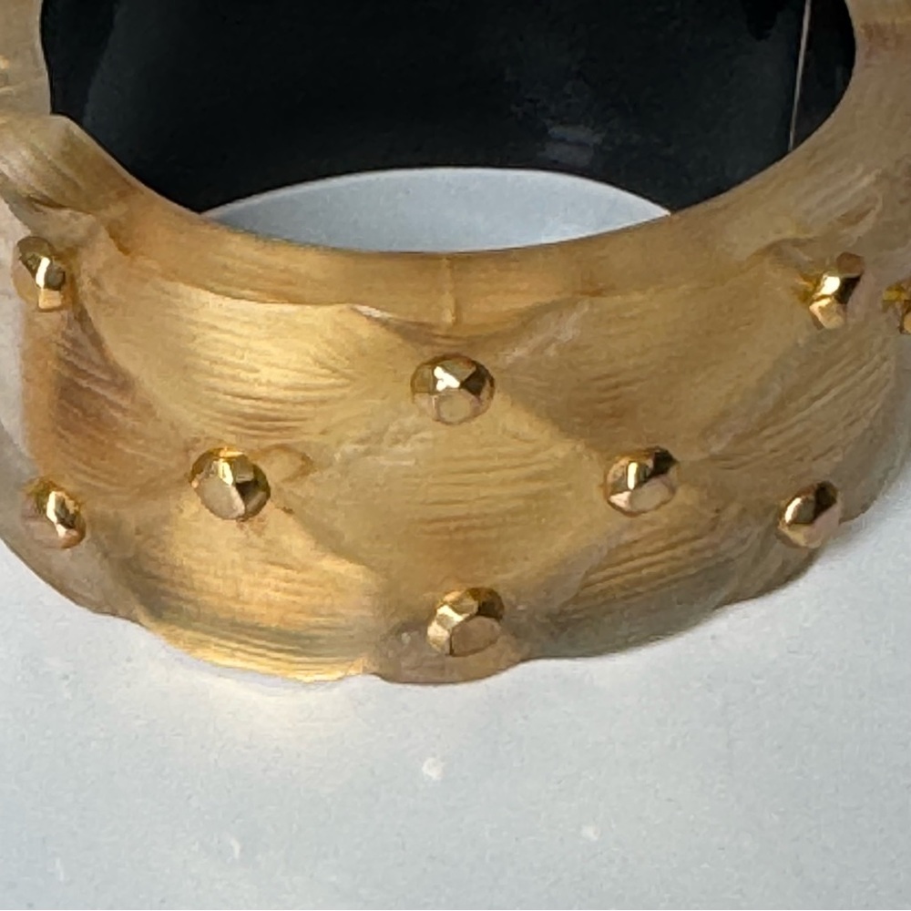 Alexis Bittar Gold Toned Studded Resin Bangle Bracelet - Picture 6 of 10